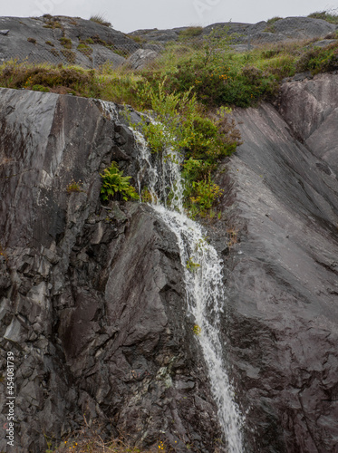 Waterfall. South west Ireland. Ring of fire. Heather and peetfields.