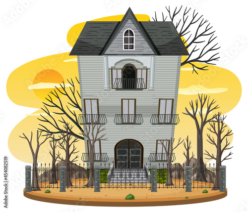Haunted house at daytime scene
