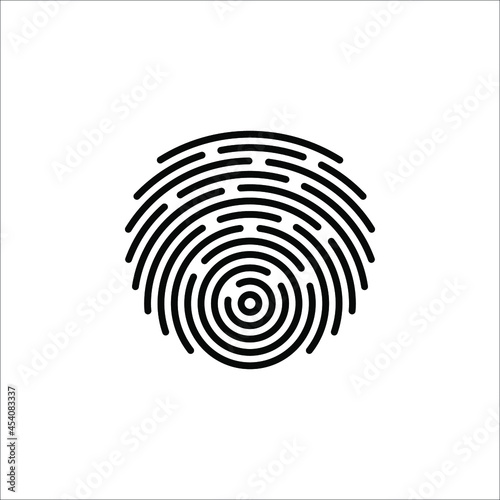 Fingerprint sign icon. Digital security authentication concept on white background. color editable eps 10