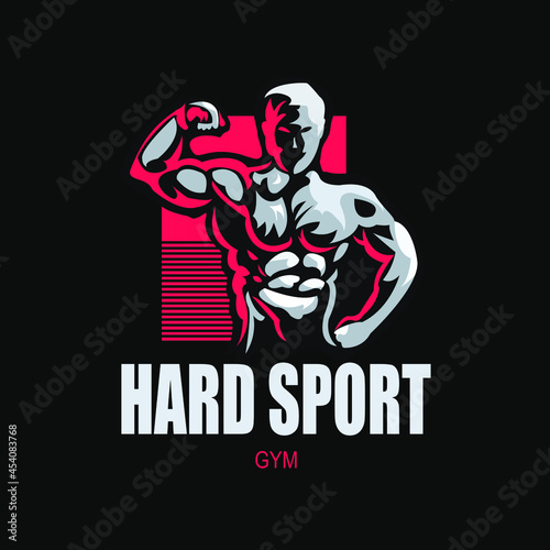 Sporty and athletic man. Muscular body. Vector sport illustration. © antarstudio