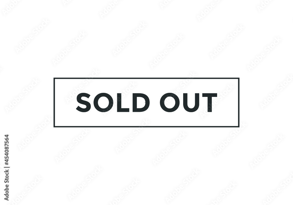 sold out sign icon web button template. black color text	
