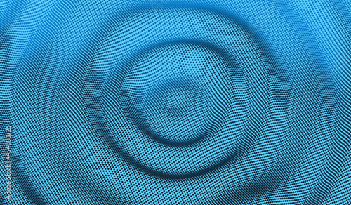 3D wavy background with ripple effect. Vector illustration with particle. 3D grid surface.