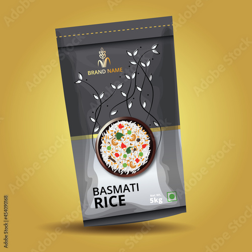 Premium Rice Packaging Template - Vector Illustration
