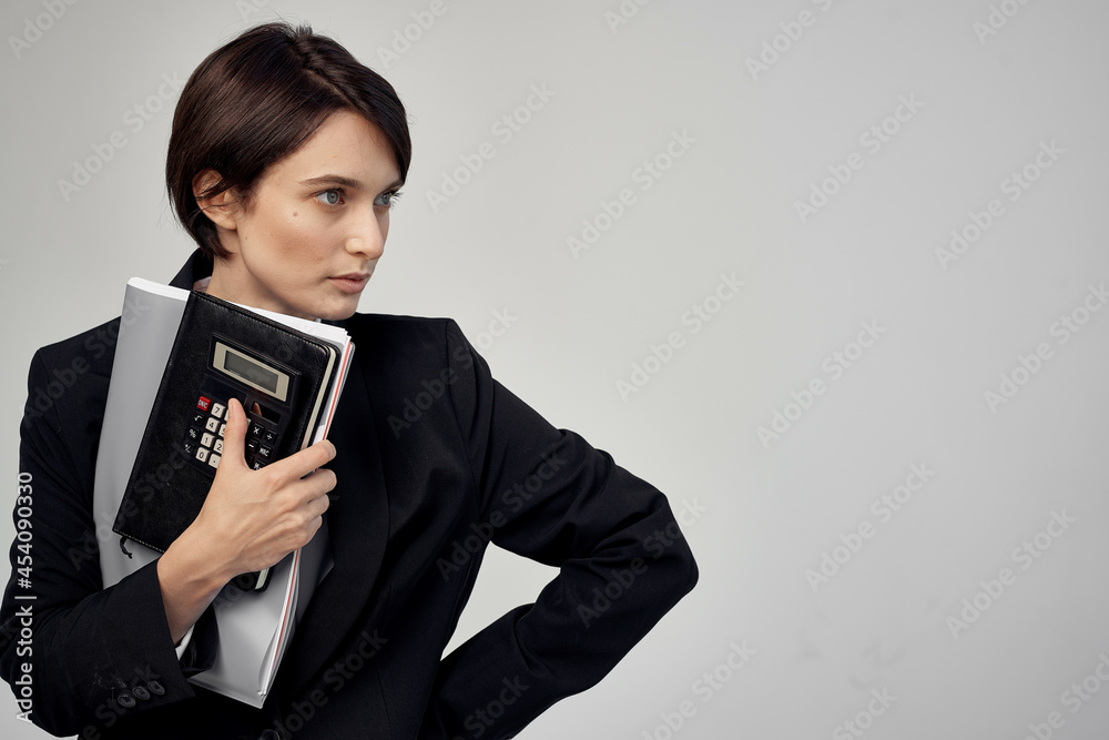 woman in costume with glasses self-confidence isolated background woman in costume with glasses self-confidence isolated background