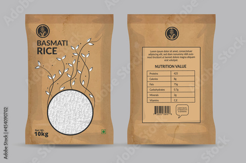 Rice Paper Bag Package Mockup - Illustration