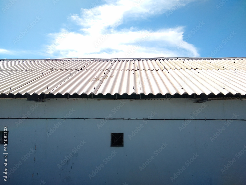roof of the house, blue sky background