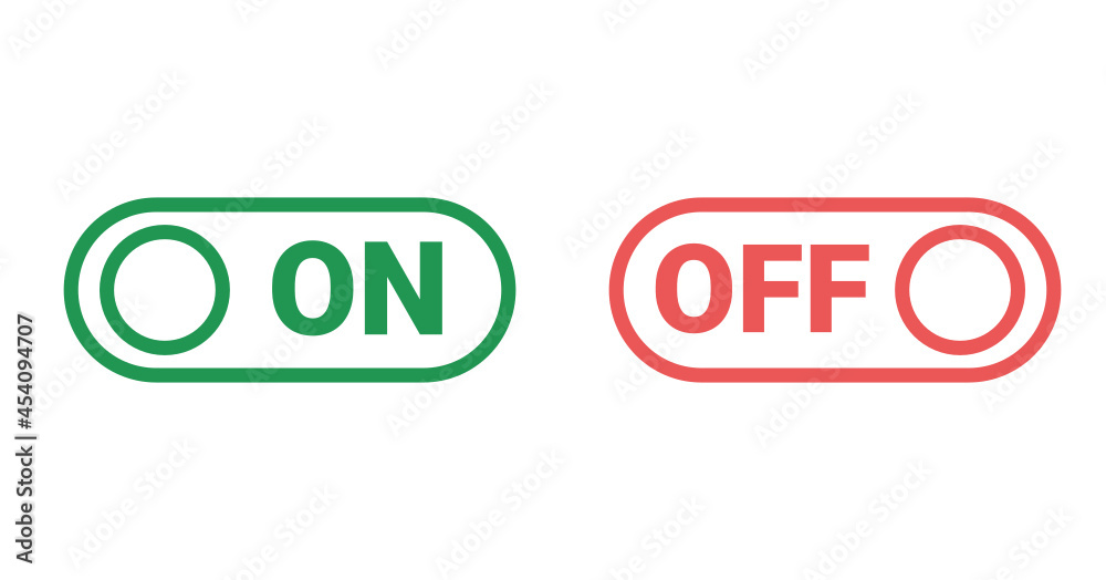 illustration of on off button with a symbol