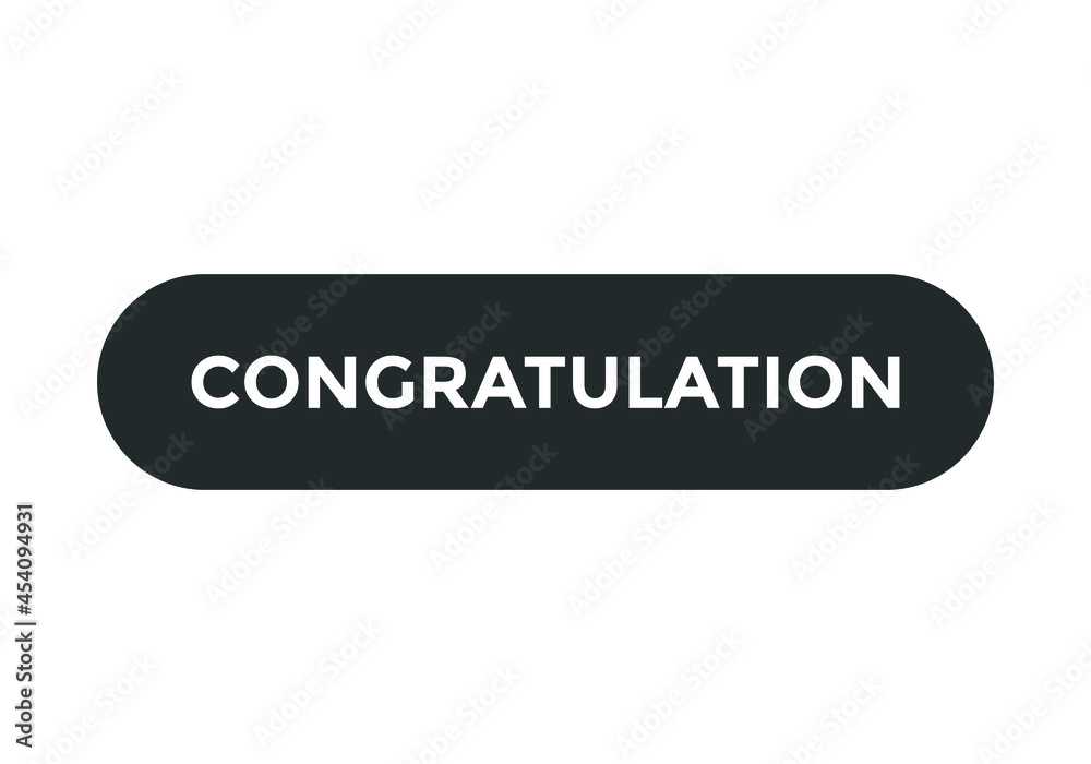 congratulation text button. web button. sign icon label