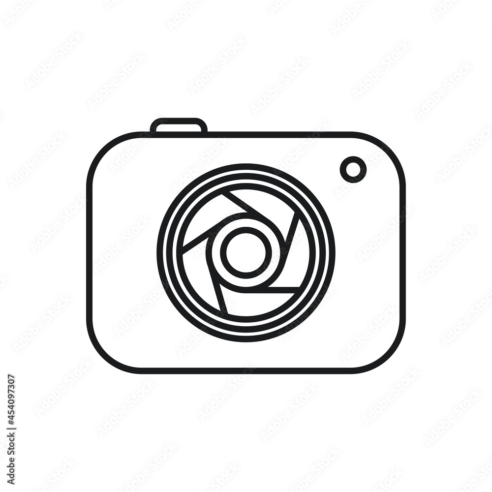 Camera vector outline style black linear icon isolated Camera vector outline style black linear icon isolated