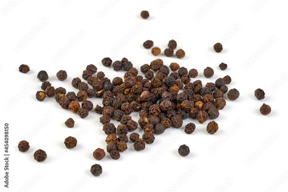 Black peppercorns, isolated on white background. Black peppercorns, isolated on white background.