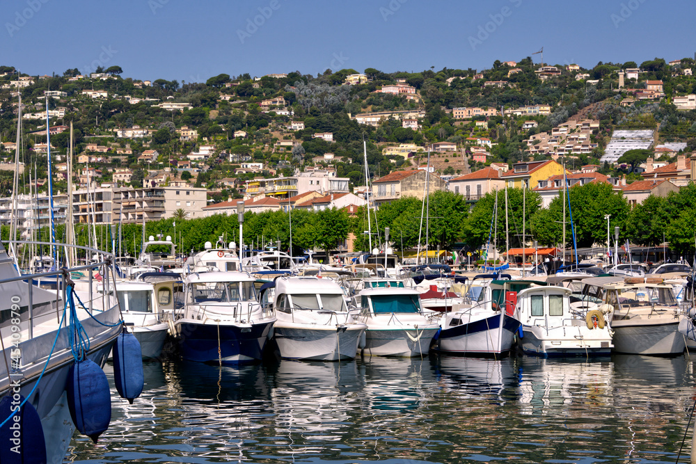 Harbor of Golfe-Juan, commune of the Alpes-Maritimes department, which belongs in turn to the Provence-Alpes-Côte d'Azur region of France
