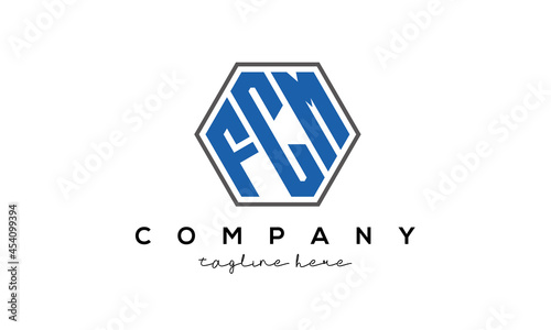 letters FCM creative polygon logo victor template photo