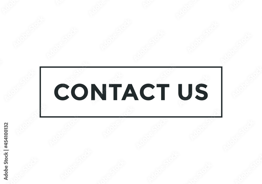 contact us text web button. rectangle stroke white text template