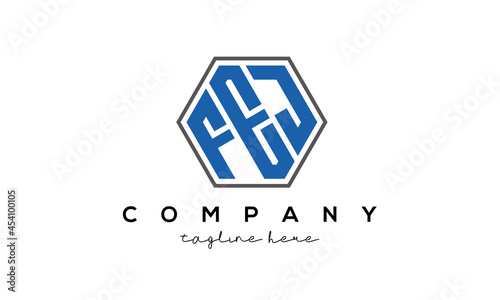 letters FEJ creative polygon logo victor template photo