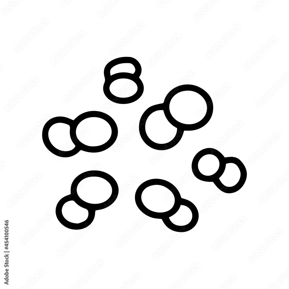 Bacteria meningococcus black line vector doodle icon Bacteria meningococcus black line vector doodle icon