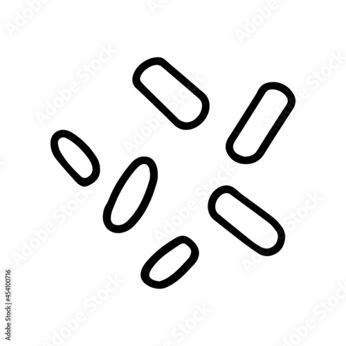 Bacteria bacillus black line vector doodle icon