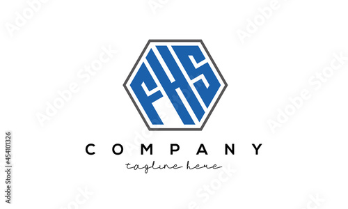 letters FHS creative polygon logo victor template photo