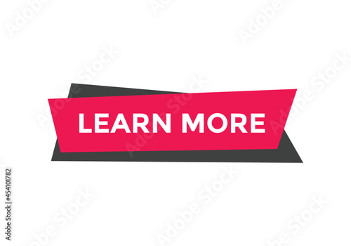 learn more sign icon. learn more text web button. square shape