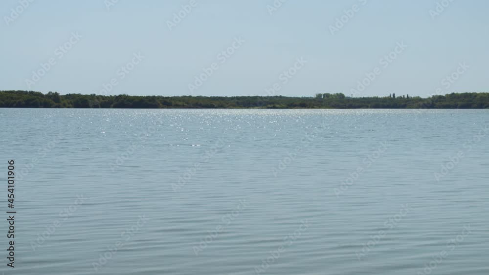 View Of Shining Sunny Ocean Water - wide shot View Of Shining Sunny Ocean Water - wide shot