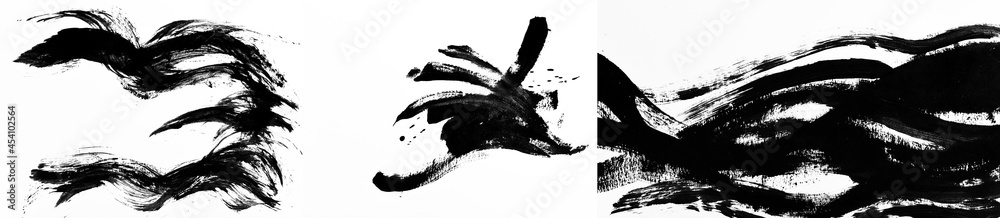 Obraz premium brush paint and drawing graphics. brushstrokes ink grunge hand-drawn. art ink set the texture. abstract line splatter isolated. isolated grunge splash artistic. illustration graphic acrylic ink. 