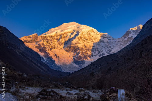 Sunrise on Mount Chomolhari, Bhutan