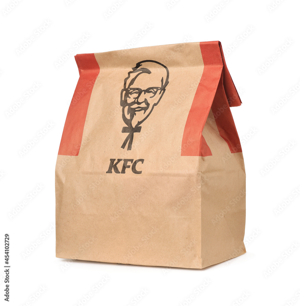 KFC take away paper bag with logo Stock-Foto | Adobe Stock