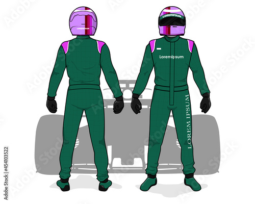 Racing driver uniform template mockup design
