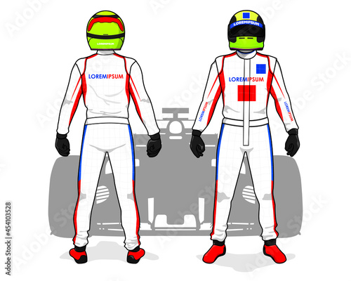 Racing driver uniform template mockup design