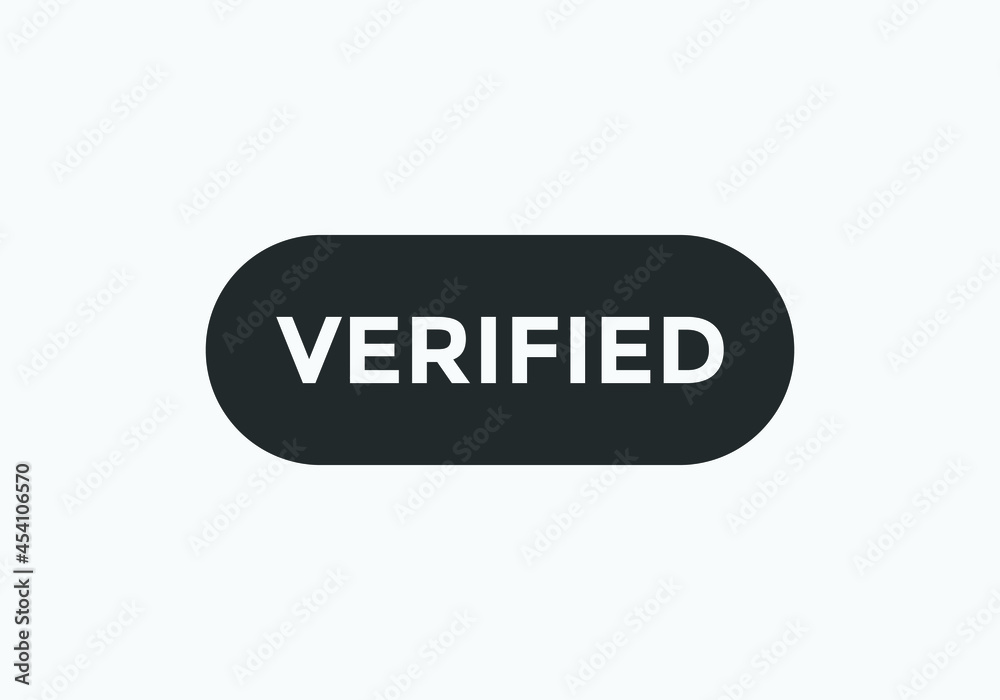 verified text web button. square shape white text verified text web button. square shape white text