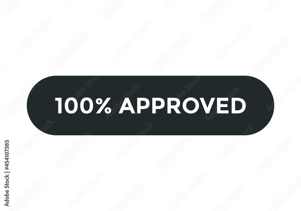 100% approved text web button square shape. white color text 