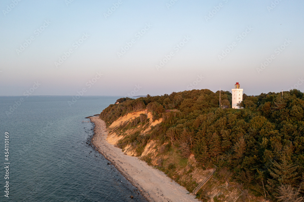 Aerial View of Nakkehoved Lighthouse in North Zealand