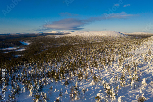 Ounastunturit mountains winter evening 01 photo