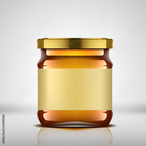 3D Ideal Transparent Glass Jar With Honey