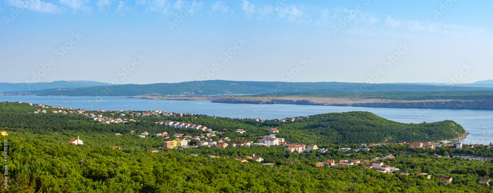 Panoramic view of the island of Krk in Croatia