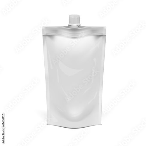 3D White Foil Doypack Food Or Drink Bag Packaging
