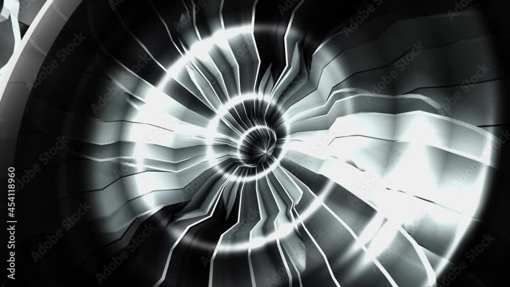 4K 3D Abstract art monochromatic animation of concentric circles oscillating Seamless loop. Black and white circles pulsate in a wavy way. Psychedelic patterns, abstract shapes animation.
