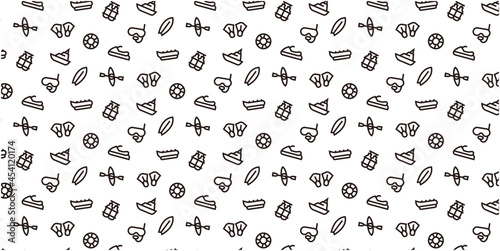 Marine sports icon pattern background for website or wrapping paper  Monotone version 