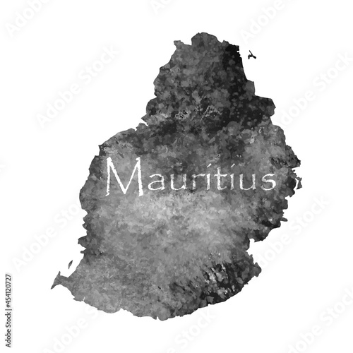 Old abstract grunge map of Mauritius with ancient map and letters on white background. Vector EPS 10.