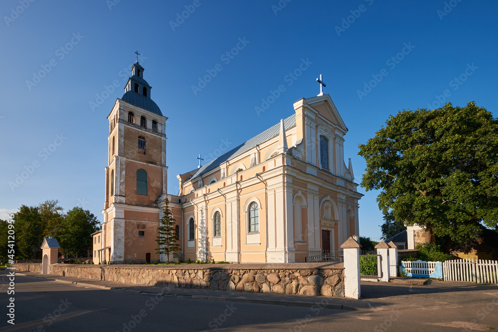 Old catholic St Nicholas catholic Church in Svir village, Myadel district, Minsk region, Belarus.