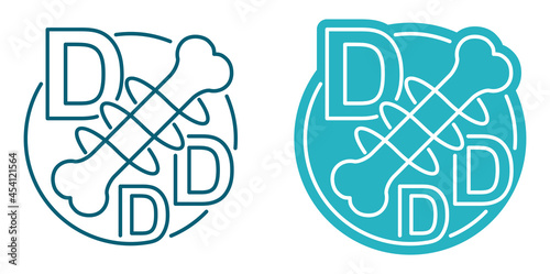Vitamin D properties flat thin line icon