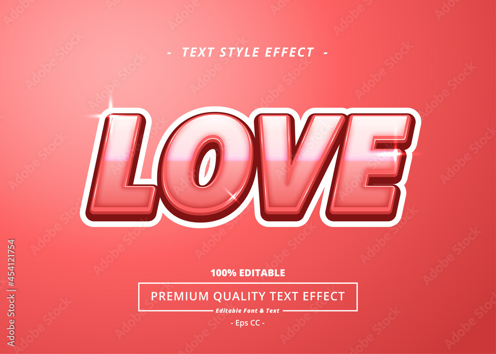 Love Vector Text Style Effect Love Vector Text Style Effect