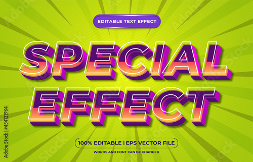 Special effect editable text effect style template