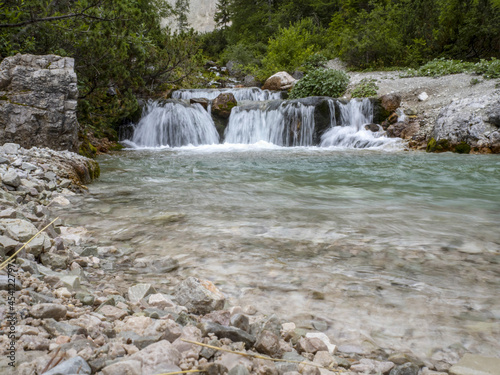 fanes creek dolomites mountains panorama photo