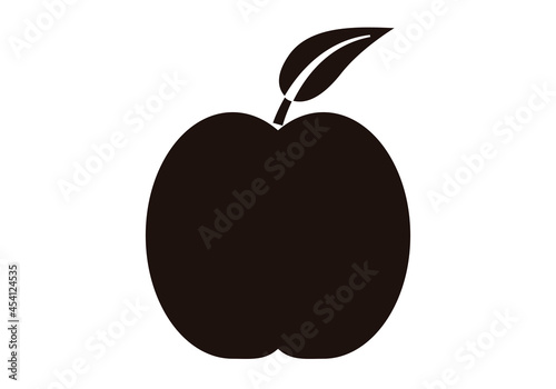 Icono negro de manzana en fondo blanco.