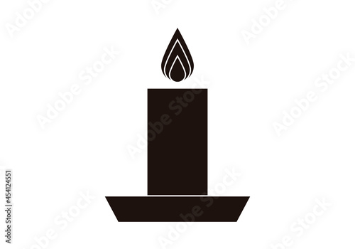 Icono negro de vela encendida.