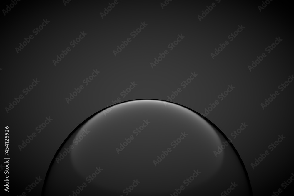 Minimalism abstract background, glass ball. 3d render illustration.