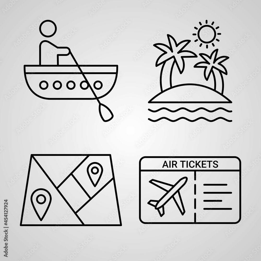 Simple Set of Travelling Vector Line Icons Simple Set of Travelling Vector Line Icons