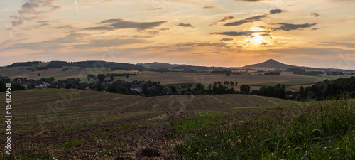 Fototapeta Naklejka Na Ścianę i Meble -  Sunset in the Kaczawskie Mountains - Sudety Poland