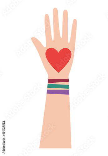hand up with wristbands