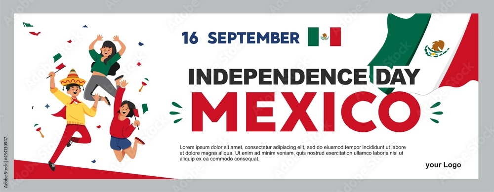 mexican independence day illustration, september 16th poster for background. viva mexico - obrazy, fototapety, plakaty 